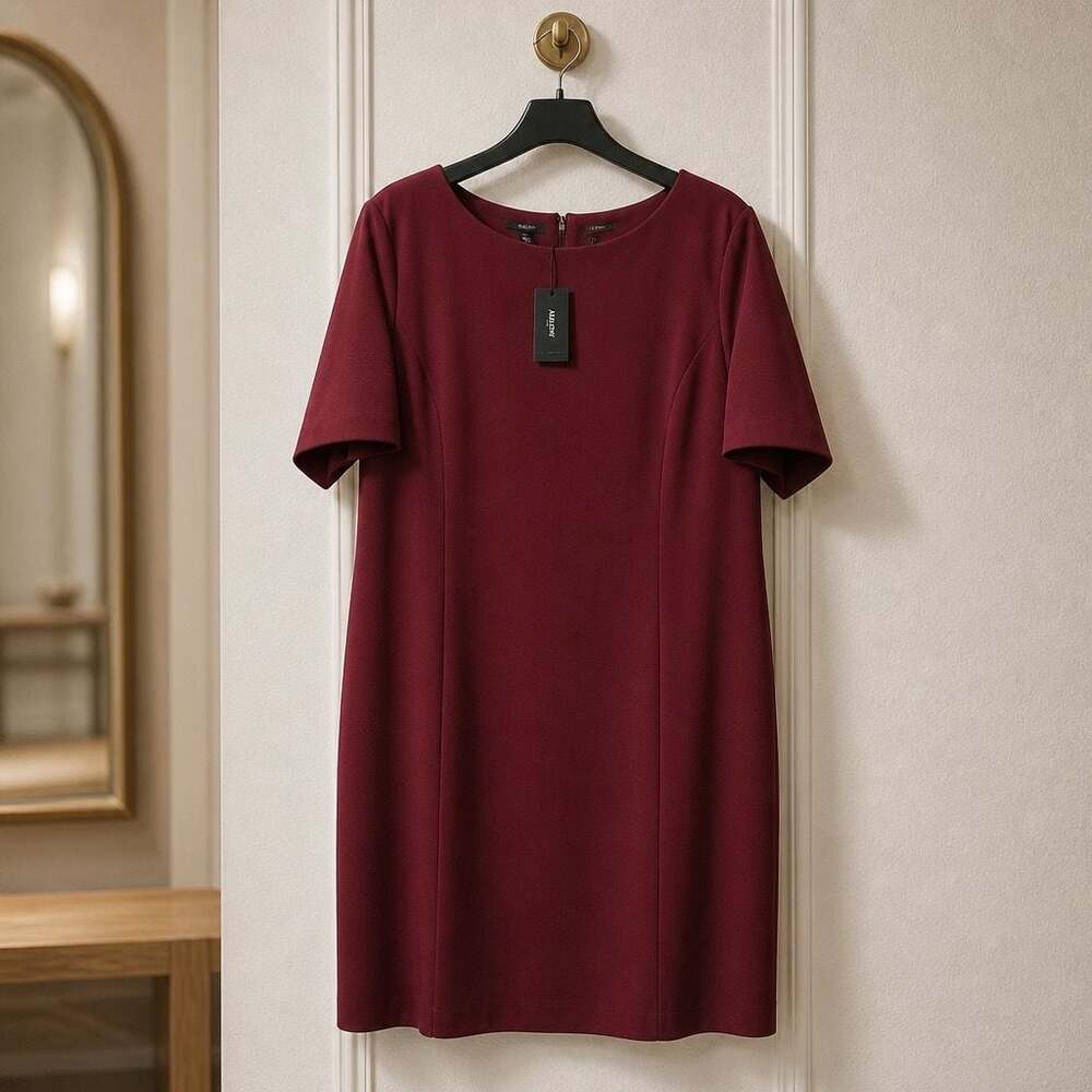 Alfani Plus Size 28W Red Short Sleeve Sheath Dress - Picture 3 of 8